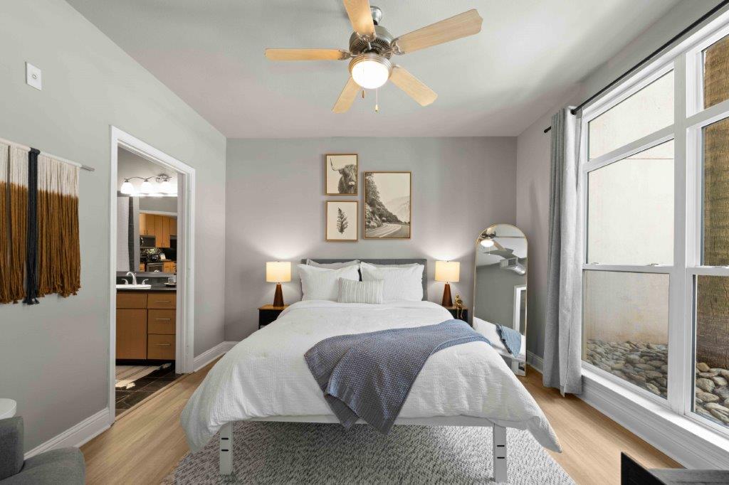 A Bedroom With a Bed at Mosaic South End Apartments, Charlotte, 28203